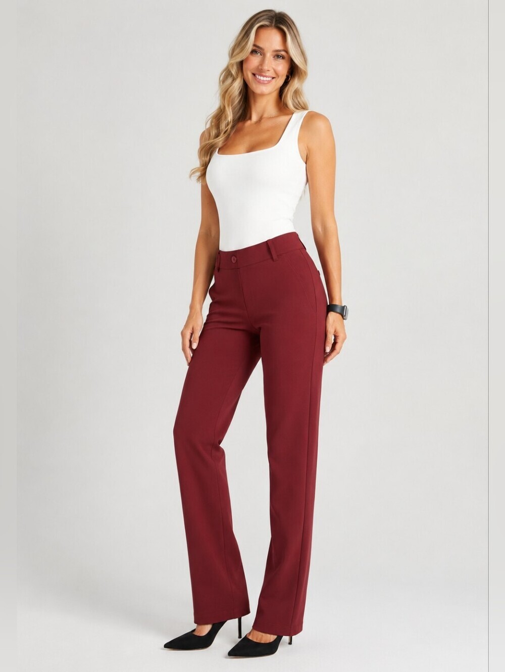 ❤ BETABRAND BOOTCUT PULL ON STRAIGHT LEG DRESS YOGA PANTS, MP (MEDIUM PETITE)